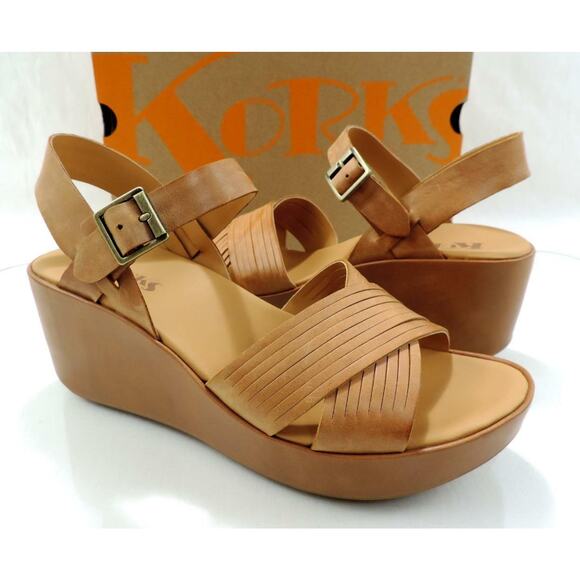 Korks By Kork-Ease Martinique Platform Wedge Sandals Comfort Natural Size 9 - Picture 2 of 10